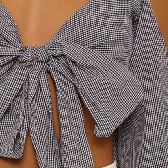 Gingham Multiway Tie Blouse - Picture 5 of 5